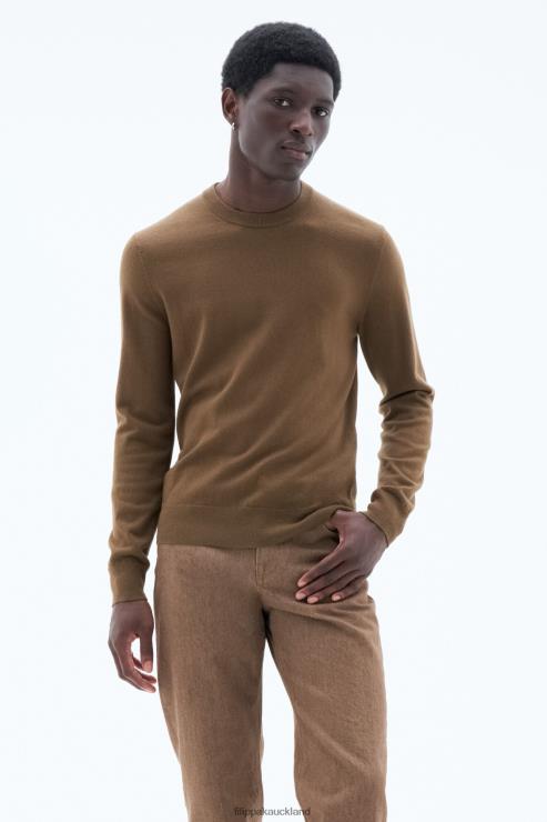 Men Filippa K Bronze Green Cotton Merino Sweater Apparel 66L84264