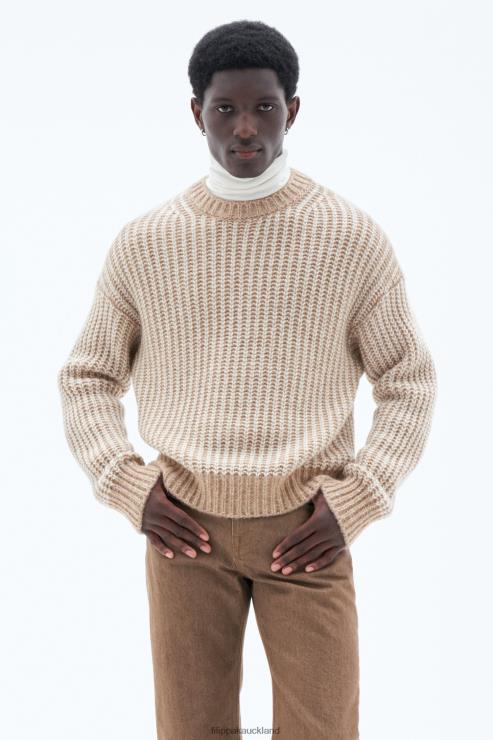 Men Filippa K Camel/White Twotone Sweater Apparel 66L84284