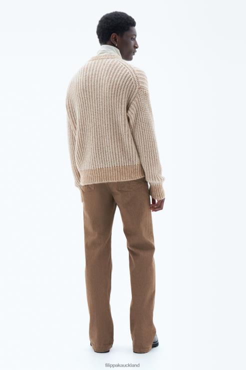 Men Filippa K Camel/White Twotone Sweater Apparel 66L84284