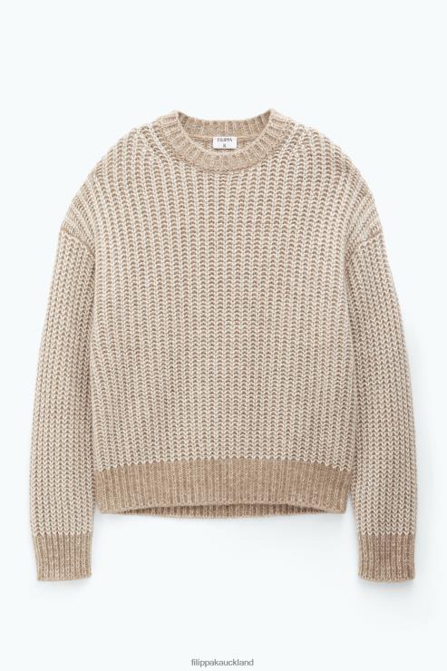 Men Filippa K Camel/White Twotone Sweater Apparel 66L84284