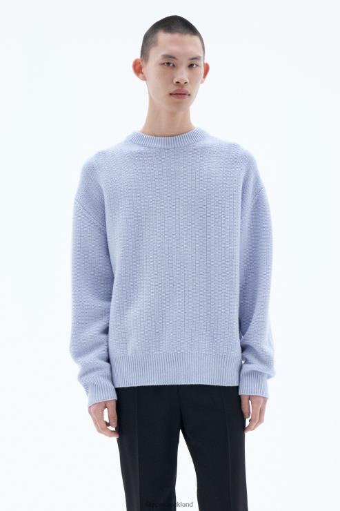 Men Filippa K Ice Blue Structure Sweater Apparel 66L84291