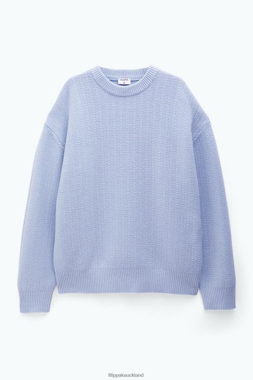 Men Filippa K Ice Blue Structure Sweater Apparel 66L84291