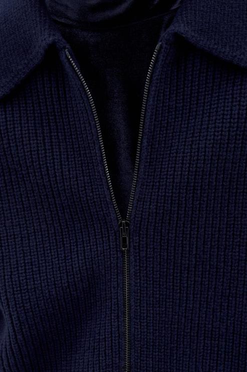 Men Filippa K Navy Collar Zip Cardigan Apparel 66L84270