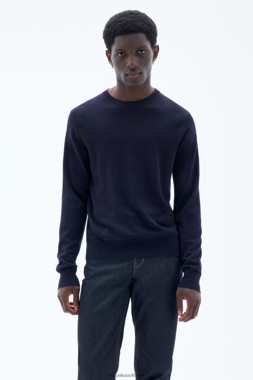 Men Filippa K Navy Cotton Merino Sweater Apparel 66L84266