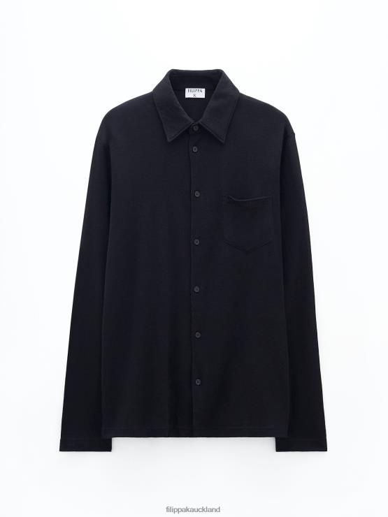 Men Filippa K Black Jersey Shirt Apparel 66L84340