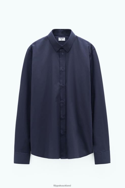 Men Filippa K Navy Paul Stretch Shirt Apparel 66L84400