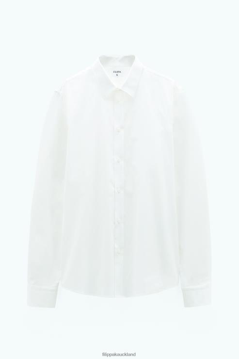 Men Filippa K White Paul Stretch Shirt Apparel 66L84389