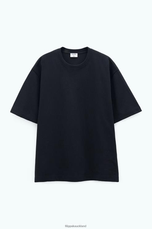 Men Filippa K Black Heavy Crewneck Tee Apparel 66L84326