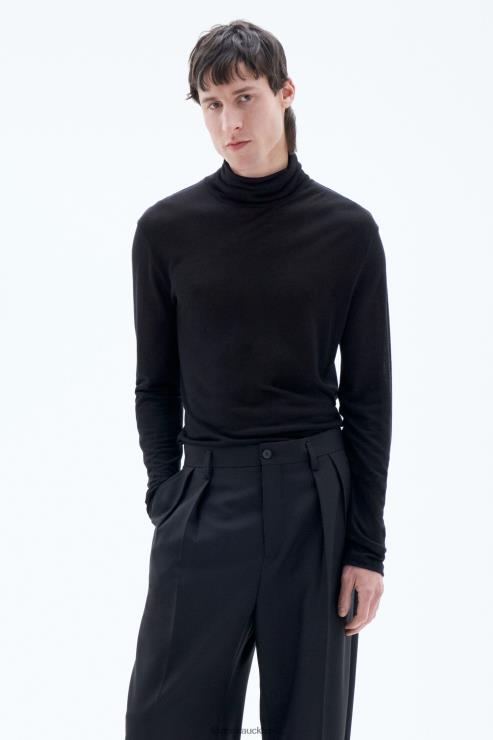 Men Filippa K Black Jersey Roller Neck Top Apparel 66L84303