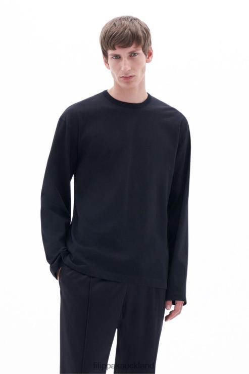 Men Filippa K Black Long Sleeve Crewneck Apparel 66L84342