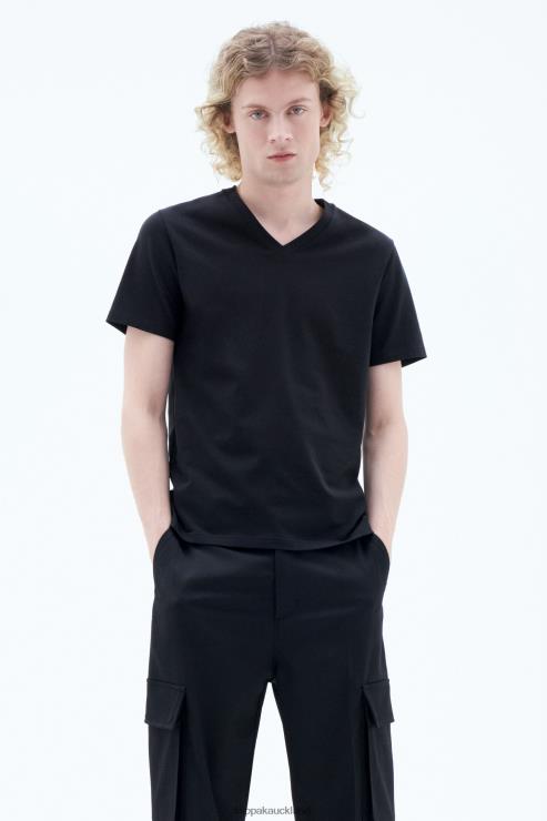 Men Filippa K Black Stretch V-Neck Tee Apparel 66L84329