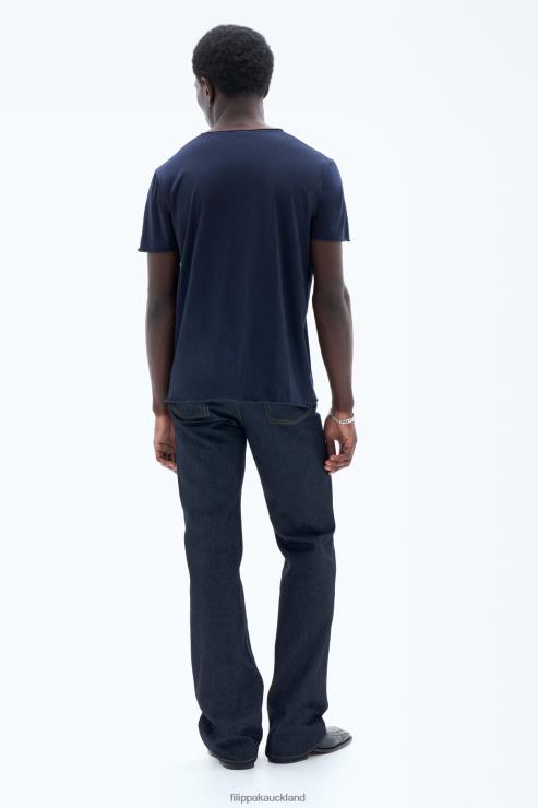 Men Filippa K Navy Roll Neck Tee Apparel 66L84331