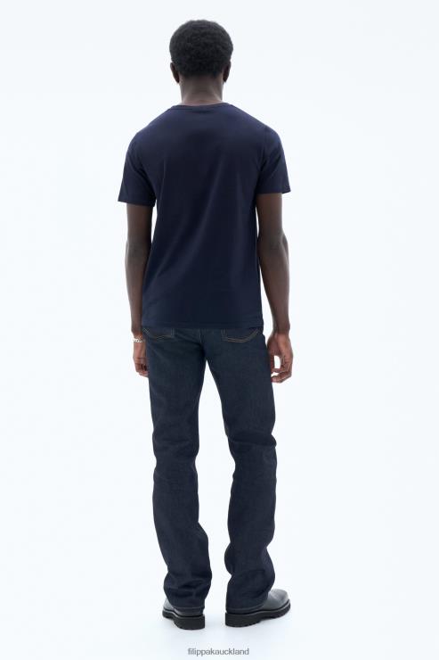 Men Filippa K Navy Stretch Cotton Tee Apparel 66L84335