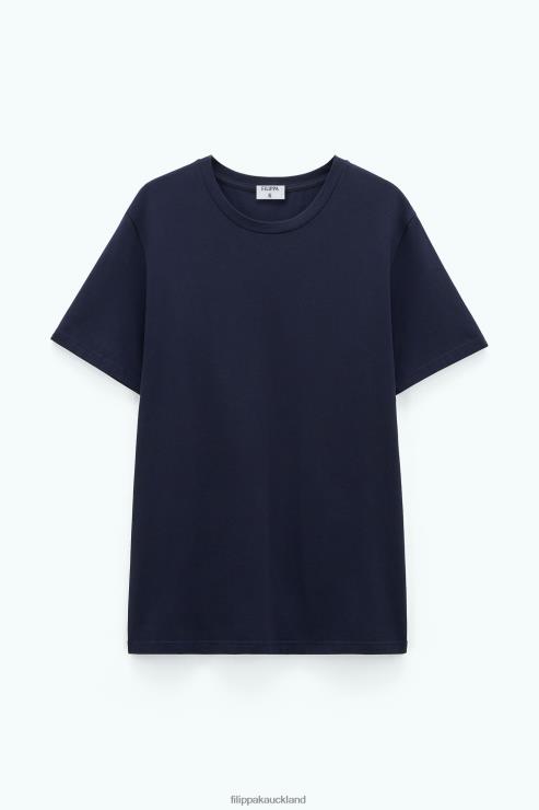 Men Filippa K Navy Stretch Cotton Tee Apparel 66L84335