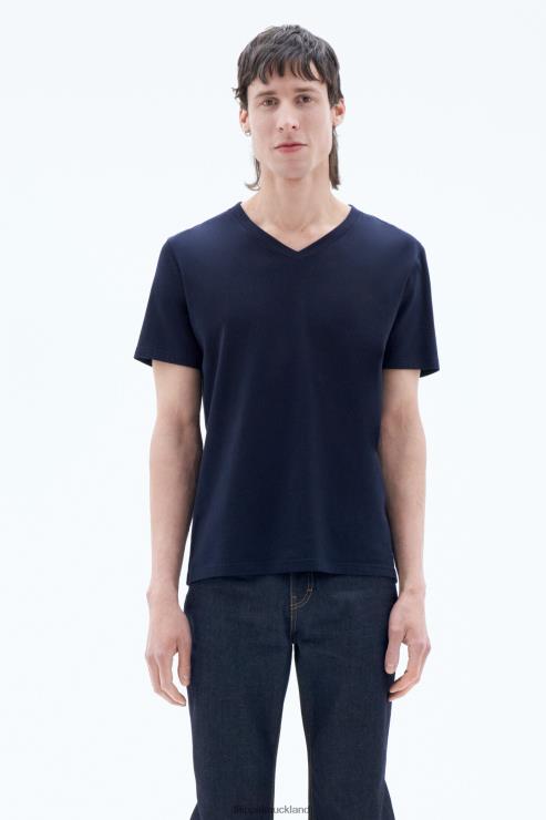 Men Filippa K Navy Stretch V-Neck Tee Apparel 66L84332