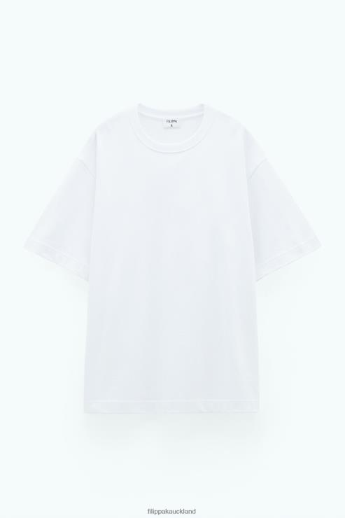 Men Filippa K White Heavy Crewneck Tee Apparel 66L84315