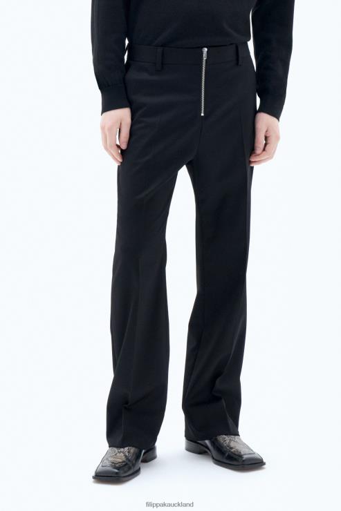 Men Filippa K Black Bootcut Zip Trousers Apparel 66L84370