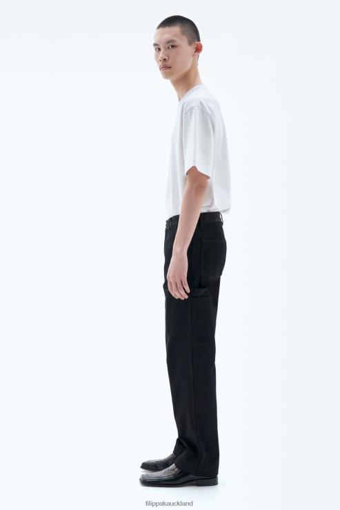 Men Filippa K Black Cotton Carpenter Trousers Apparel 66L84377