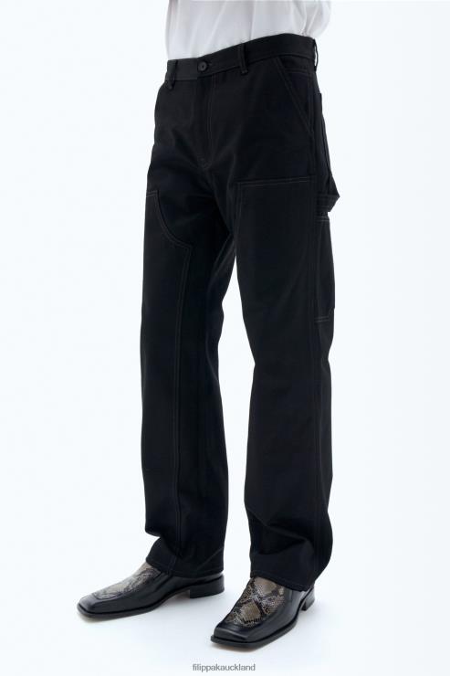 Men Filippa K Black Cotton Carpenter Trousers Apparel 66L84377