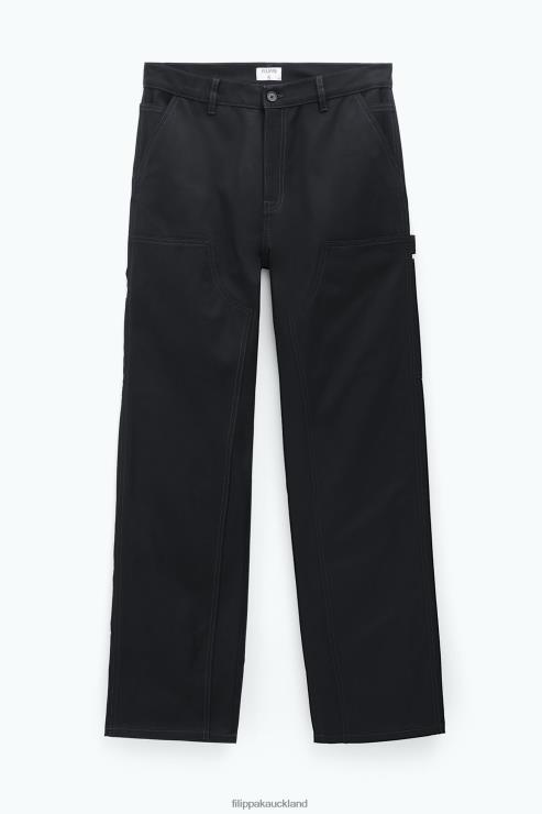 Men Filippa K Black Cotton Carpenter Trousers Apparel 66L84377