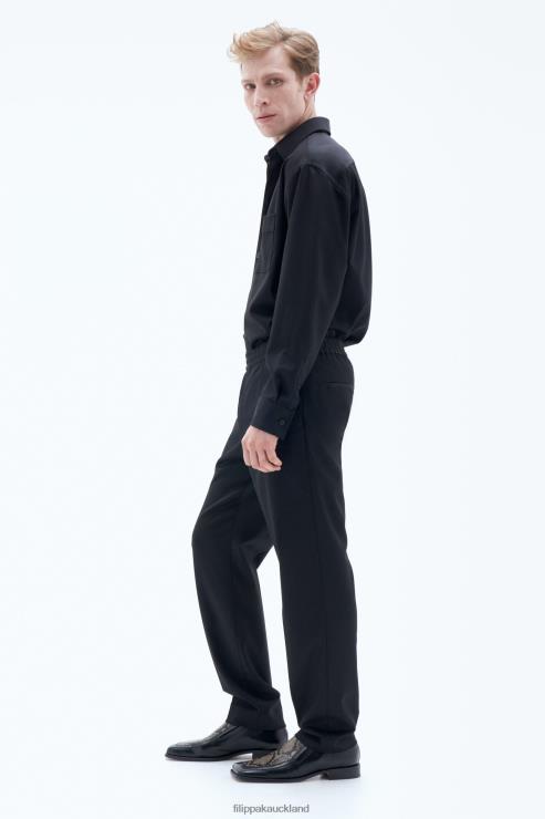 Men Filippa K Black Relaxed Wool Trousers Apparel 66L84372