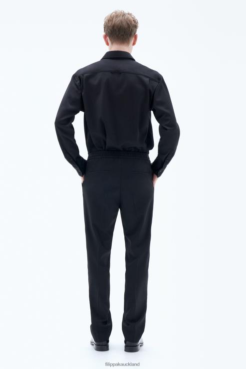 Men Filippa K Black Relaxed Wool Trousers Apparel 66L84372