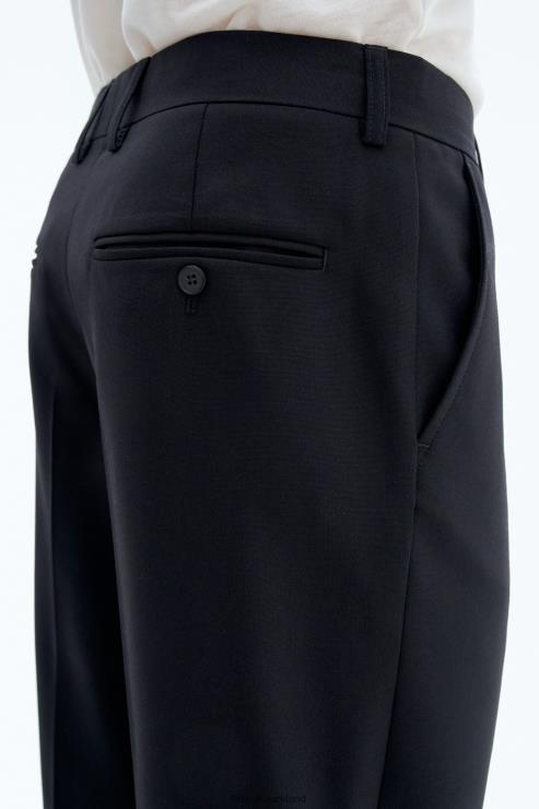 Men Filippa K Black Straight Wool Trousers Apparel 66L84355