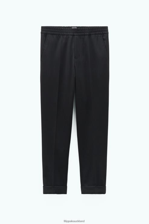 Men Filippa K Black Terry Cropped Trousers Apparel 66L84366