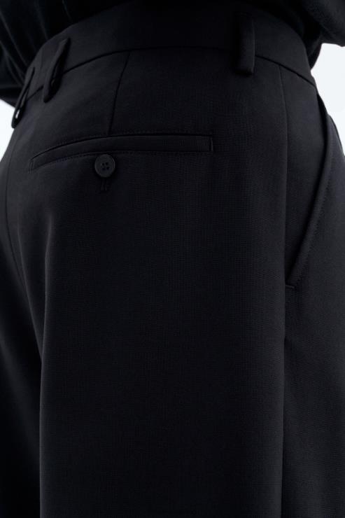 Men Filippa K Black Wide Wool Trousers Apparel 66L84356