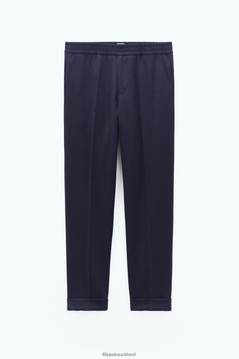 Men Filippa K Navy Terry Cropped Trousers Apparel 66L84365