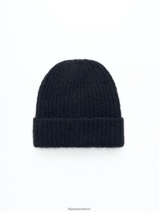 Women Filippa K Black Mohair Hat Accessory 66L84428