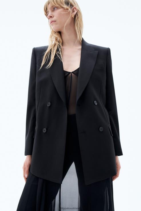 Women Filippa K Black Double Breasted Blazer Apparel 66L84172