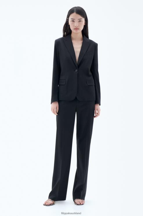 Women Filippa K Black Sasha Cool Wool Blazer Apparel 66L84182