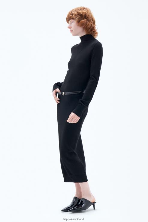 Women Filippa K Black Knit Turtleneck Dress Apparel 66L84209