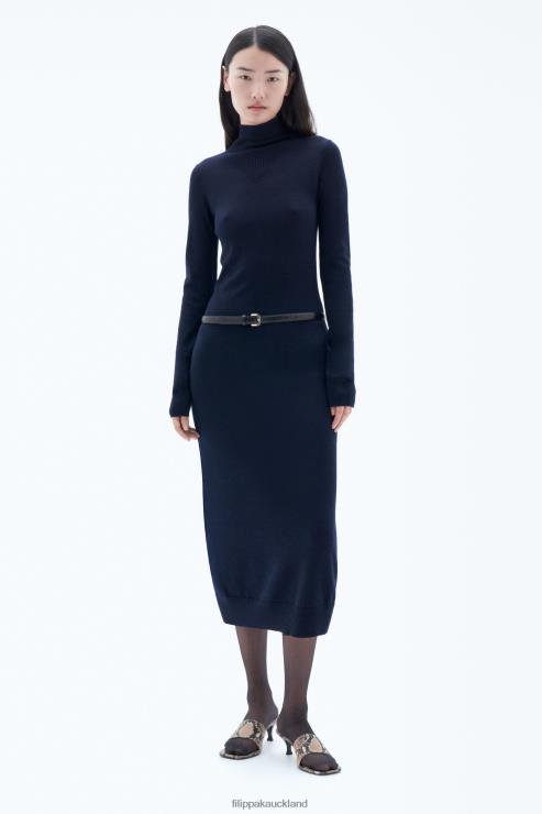 Women Filippa K Navy Knit Turtleneck Dress Apparel 66L84216