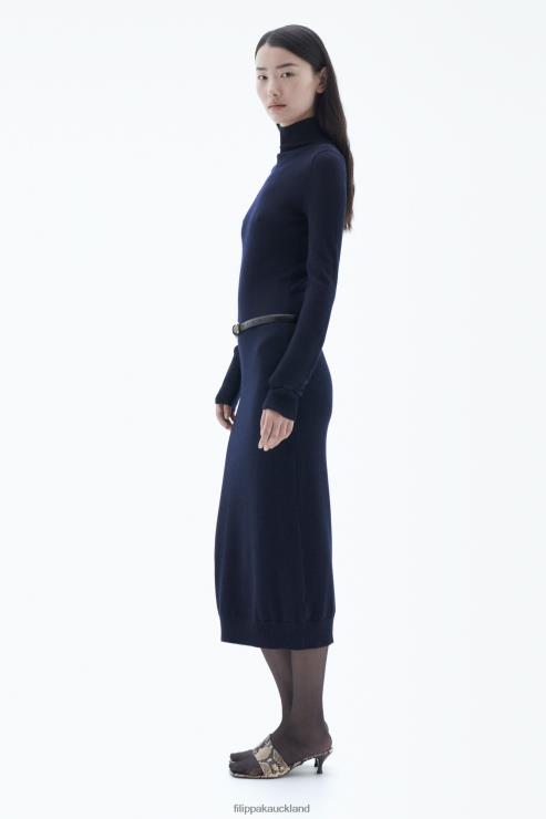 Women Filippa K Navy Knit Turtleneck Dress Apparel 66L84216