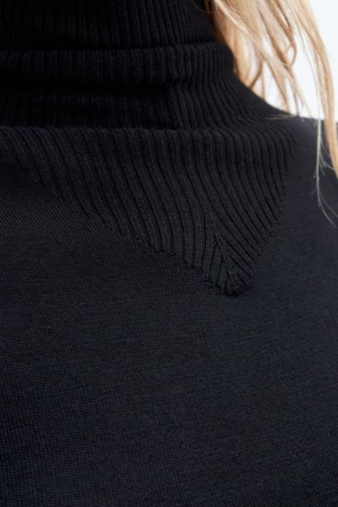 Women Filippa K Black Merino Turtleneck Sweater Apparel 66L8470