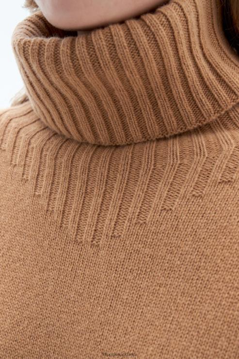 Women Filippa K Camel Wool Turtleneck Sweater Apparel 66L8476