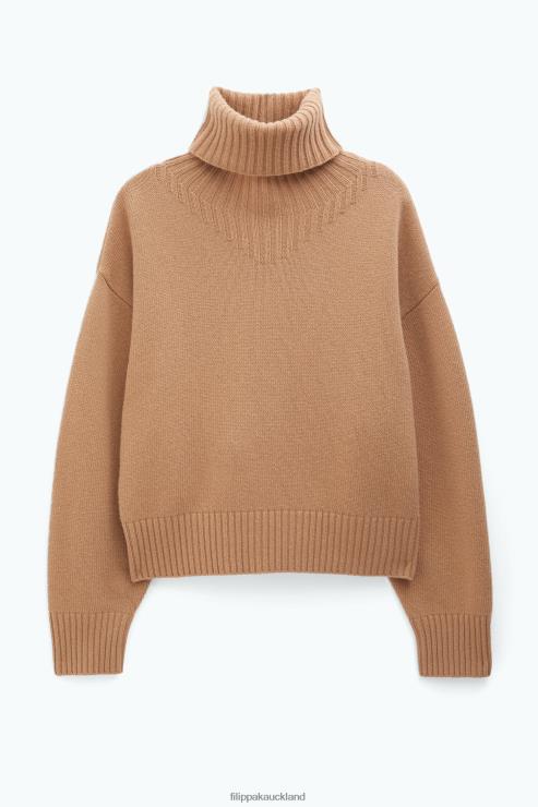 Women Filippa K Camel Wool Turtleneck Sweater Apparel 66L8476