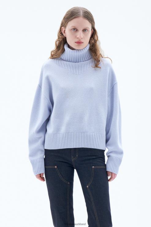 Women Filippa K Ice Blue Wool Turtleneck Sweater Apparel 66L8481