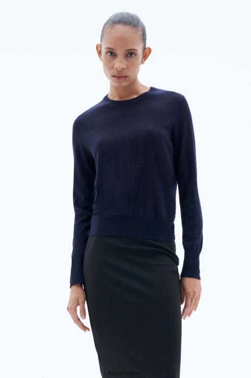 Women Filippa K Navy Merino R-neck Sweater Apparel 66L8448