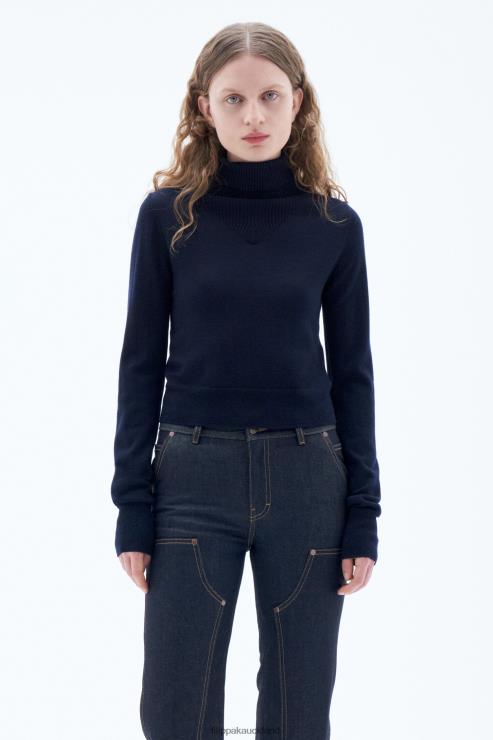 Women Filippa K Navy Merino Turtleneck Sweater Apparel 66L8469