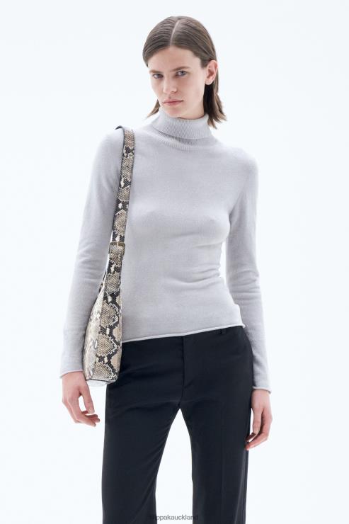 Women Filippa K Pearl Grey Chenille Turtleneck Sweater Apparel 66L8442