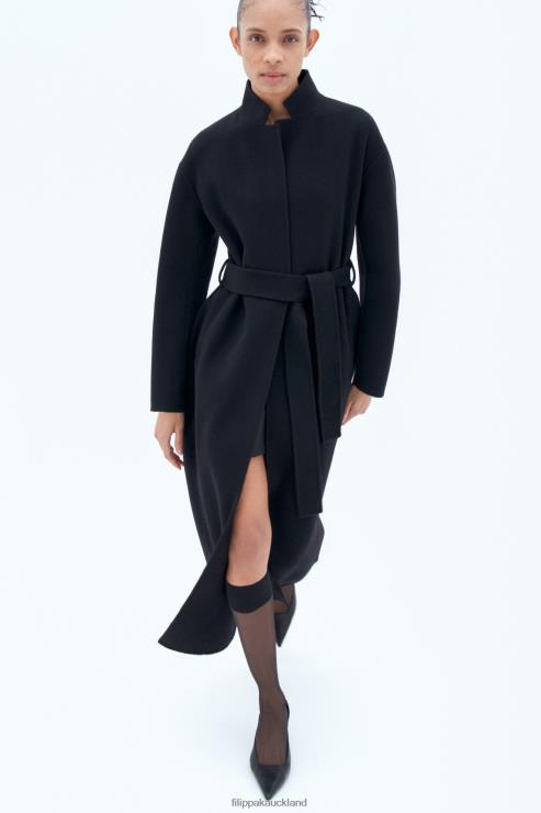 Women Filippa K Black Alexa Coat Apparel 66L847