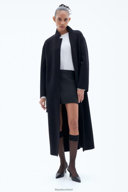 Women Filippa K Black Alexa Coat Apparel 66L847