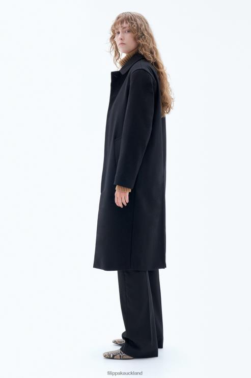 Women Filippa K Black Wool Car Coat Apparel 66L848