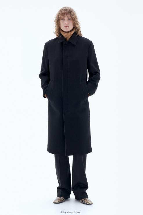 Women Filippa K Black Wool Car Coat Apparel 66L848