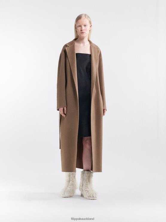 Women Filippa K Dark Khaki Alexa Coat Apparel 66L8427