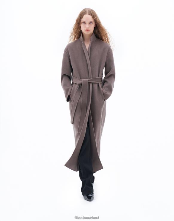 Women Filippa K Dark Taupe Alexa Coat Apparel 66L8424