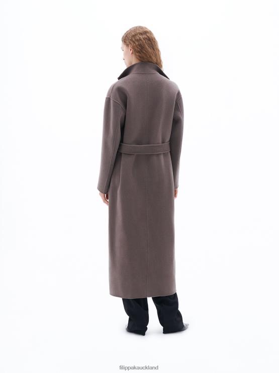 Women Filippa K Dark Taupe Alexa Coat Apparel 66L8424